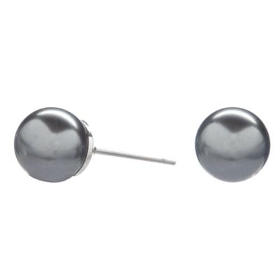 Grey pearl stud earring